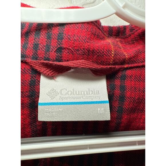 Columbia plaid button down flannel womens medium outdoor hiking casual western - Picture 2 of 7